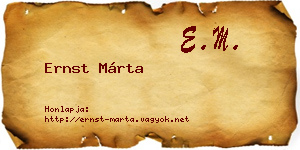 Ernst Márta névjegykártya